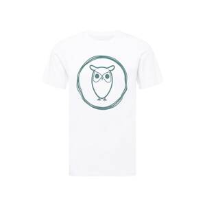 KnowledgeCotton Apparel Póló 'Owl'  smaragd / fehér