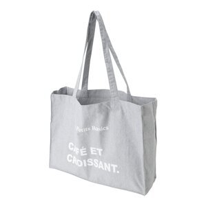 Les Petits Basics Shopper táska 'Café & croissant'  szürke melír / fehér