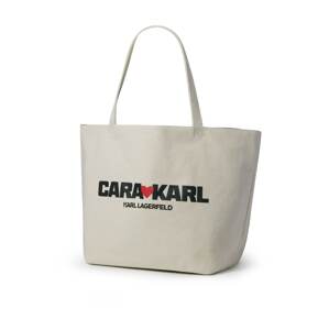 KARL LAGERFELD x CARA DELEVINGNE Shopper táska  bézs / piros / fekete