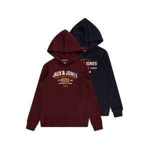 Jack & Jones Junior Tréning póló  borvörös / piros / fehér / fekete