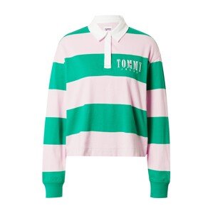 Tommy Jeans Póló  zöld / pasztell-rózsaszín / fehér