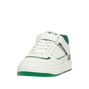 Pull&Bear Rövid szárú edzőcipők  zöld / fehér