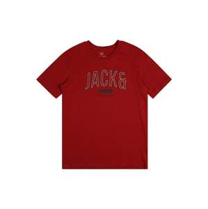 Jack & Jones Junior Póló 'Thomas'  vérvörös / fekete / fehér