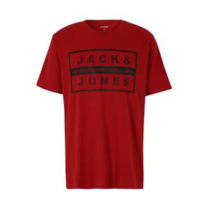 Jack & Jones Plus Póló 'STORM'  sötétvörös / fekete