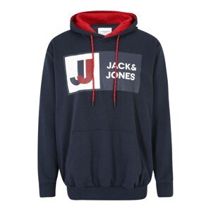 Jack & Jones Plus Tréning póló 'LOGAN'  tengerészkék / piros / fehér