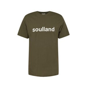 Soulland Póló 'Chuck'  olíva / fehér