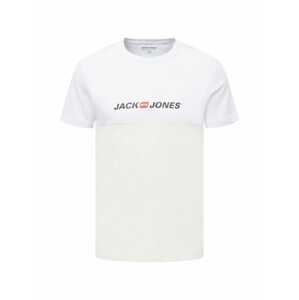 JACK & JONES Póló  piros / fekete / fehér / fehér melír