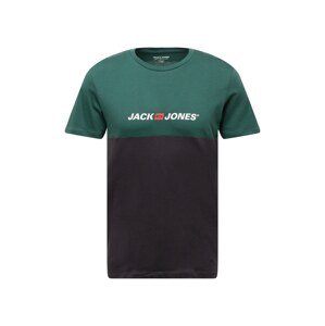 JACK & JONES Póló  smaragd / piros / fekete / fehér