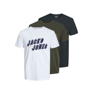 JACK & JONES Póló 'FRIDAY'  tengerészkék / olíva / fekete / fehér