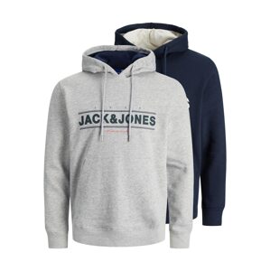 JACK & JONES Tréning póló 'FRIDAY'  tengerészkék / szürke melír / fehér
