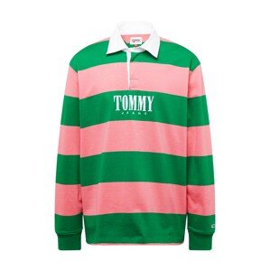 Tommy Jeans Póló  fűzöld / világos-rózsaszín / fehér