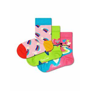 Happy Socks Zokni 'Hearts and Stars'  égkék / kiwi / világos-rózsaszín / sötét-rózsaszín