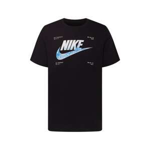 Nike Sportswear Póló  azúr / fekete / fehér