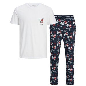 JACK & JONES Hosszú pizsama 'SANTA'  tengerészkék / világoskék / piros / fehér