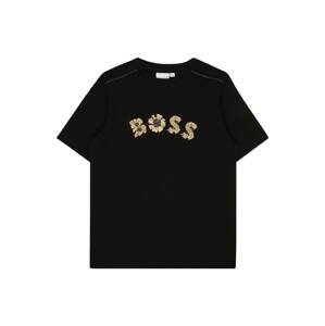 BOSS Kidswear Póló  világosbarna / fekete