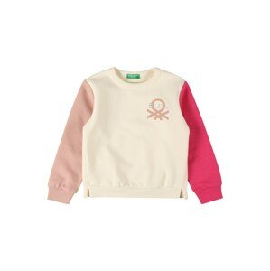 UNITED COLORS OF BENETTON Tréning póló  málna / fáradt rózsaszín / piszkosfehér