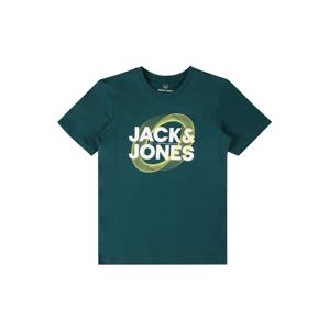 Jack & Jones Junior Póló 'LUCA'  sárga / sötétzöld / fehér