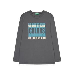 UNITED COLORS OF BENETTON Póló  kék / sötétszürke / fehér