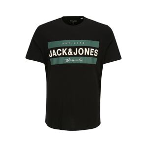 Jack & Jones Plus Póló 'FRIDAY'  ekrü / smaragd / fekete