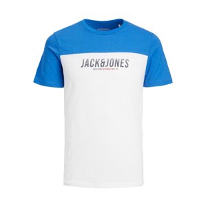 JACK & JONES Póló 'DAN'  kék / fekete melír / fehér
