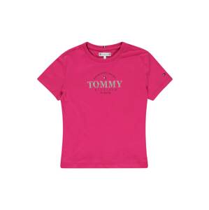 TOMMY HILFIGER Póló  rózsaszín / fekete / ezüst