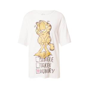 Frogbox Póló 'Garfield Hungry'  mokka / világos narancs / rózsaszín / fehér