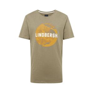 Lindbergh Póló 'Brand'  sáfrány / khaki / fehér