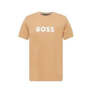 BOSS Black Póló 'T-Shirt RN'  teveszín / fehér