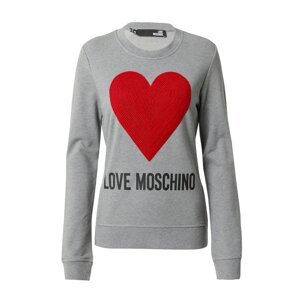 Love Moschino Tréning póló 'FELPA'  szürke / piros