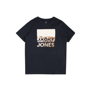 Jack & Jones Junior Póló 'Alfie'  krém / tengerészkék / világosbarna