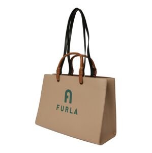 FURLA Shopper táska  világos bézs / konyak / smaragd / fekete