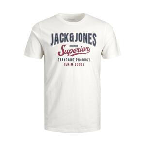 JACK & JONES Póló  tengerészkék / tűzpiros / fehér
