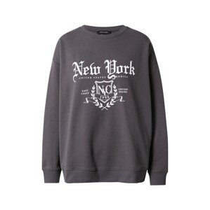 NEW LOOK Tréning póló 'NEW YORK'  sötétszürke / fehér