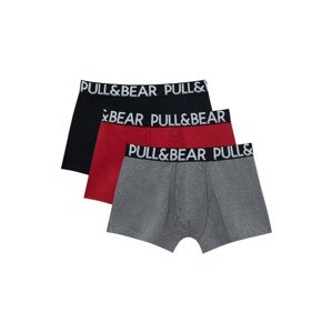 Pull&Bear Boxeralsók  szürke melír / piros / fekete / fehér
