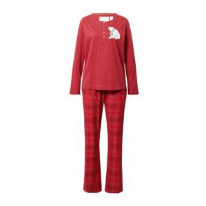 TRIUMPH Pizsama  füstkék / piros / fehér