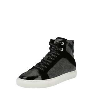 Zadig & Voltaire Magas szárú sportcipők  fekete / ezüst