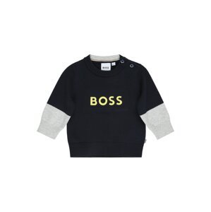 BOSS Kidswear Pulóver  tengerészkék / limone / világosszürke