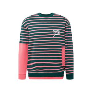 Tommy Jeans Tréning póló  fenyő / rózsaszín / fehér