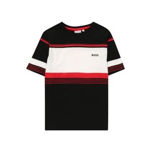 BOSS Kidswear Póló  tűzpiros / fekete / fehér
