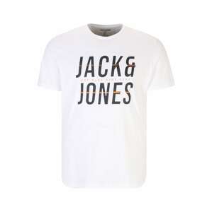 Jack & Jones Plus Póló 'XILO'  tengerészkék / narancs / piszkosfehér
