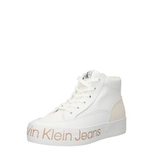Calvin Klein Jeans Magas szárú edzőcipők  világosbarna / fehér