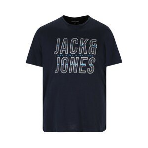 Jack & Jones Plus Póló 'XILO'  tengerészkék / világoskék / szürke / fehér