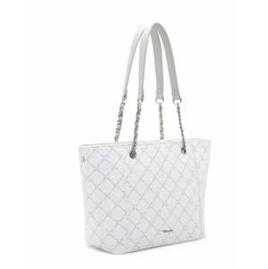 TAMARIS Shopper táska 'Anastasia'  ezüstszürke / fehér