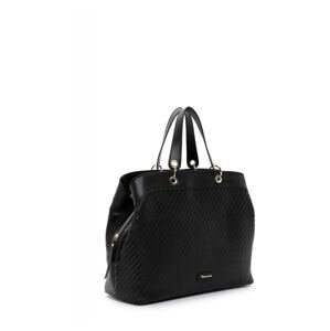 TAMARIS Shopper táska 'Leila'  fekete / ezüst