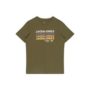 Jack & Jones Junior Póló 'NATE'  sárga / olíva / narancs / fehér
