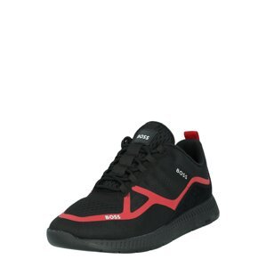BOSS Black Rövid szárú edzőcipők 'Titanium'  piros / fekete / fehér