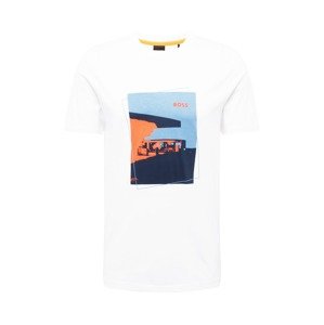 BOSS Orange Póló 'Teabstract'  tengerészkék / világoskék / korál / fehér