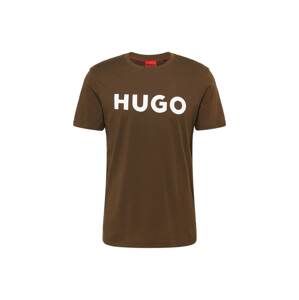 HUGO Red Póló 'Dulivio'  sötétzöld / fehér