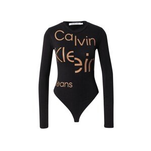 Calvin Klein Jeans Rövid body 'BOLD'  világosbarna / fekete