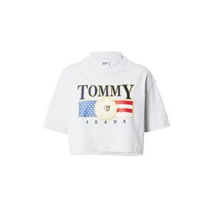 Tommy Jeans Póló  füstkék / szürke melír / piros / fekete